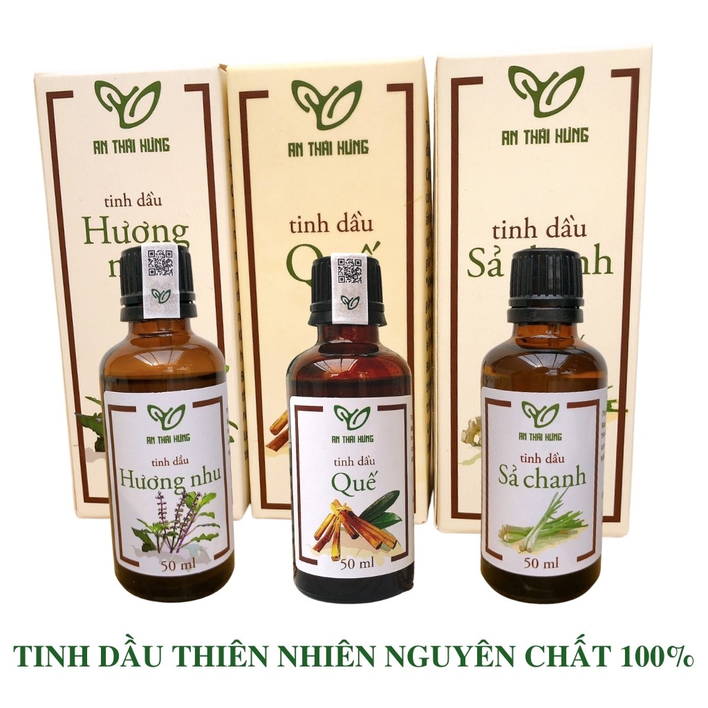 Tinh Dầu Thiên Nhiên An Thái Hưng - Hương Nhu, Quế, Sả Chanh - Nguyên Chất 100% / ad.tea