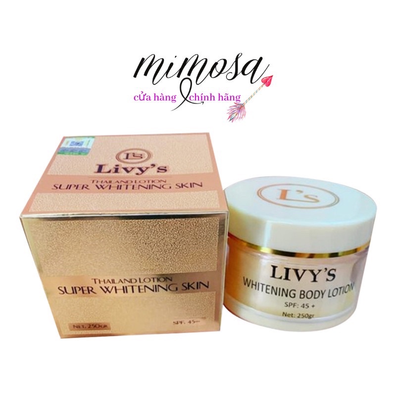 dưỡng toàn thân-body livy vàng thailan 250gr-siu thấm và mịn