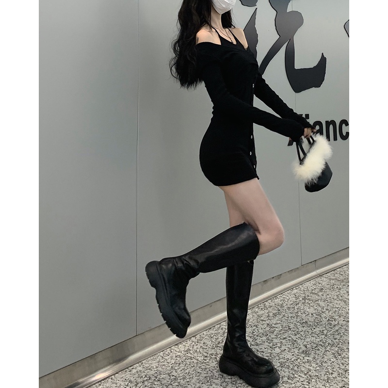 Đầm Tay Dài Dáng Ôm Gợi Cảm Thời Trang Mùa Thu Cho Nữ