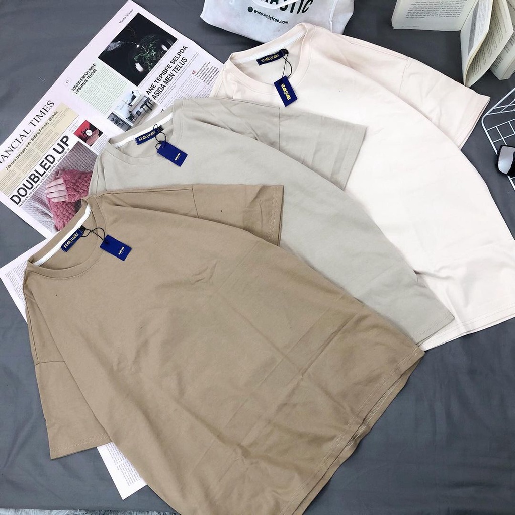 Áo thun cotton kẻ ngang MEANSTORE tee cổ tròn tay lỡ sọc phối màu pull oversize unisex form rộng nam nữ - 3 màu