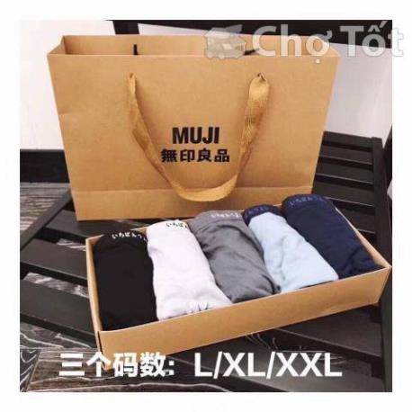 chuyên sỉ 1 hộp 5 quần lót nam MUJI xuất nhật (dáng đùi boxer + tam giác)  ྇