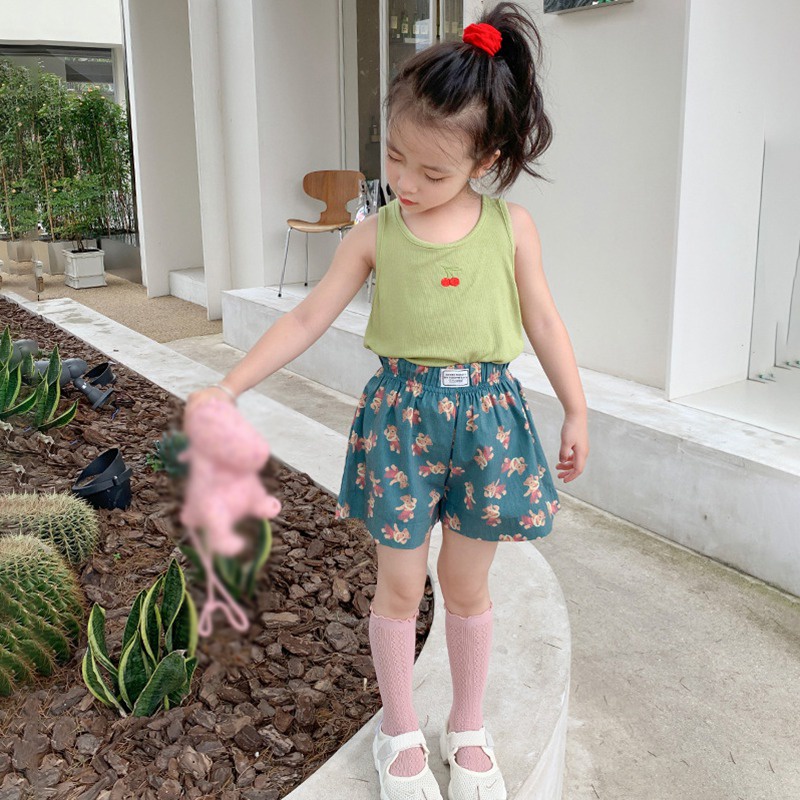 Áo Thun Không Tay Họa Tiết Thêu Dễ Thương Cho Bé Gái