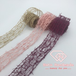[FREE SHIP] Nguyên liệu làm hoa cài áo - hoa cài tóc handmade - Ruy băng ren làm nơ handmade - 1m loại đẹp