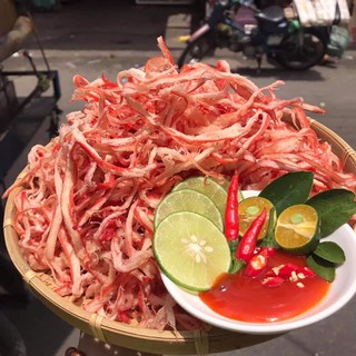 Khô mực xé sợi hấp nước dừa túi 500gram