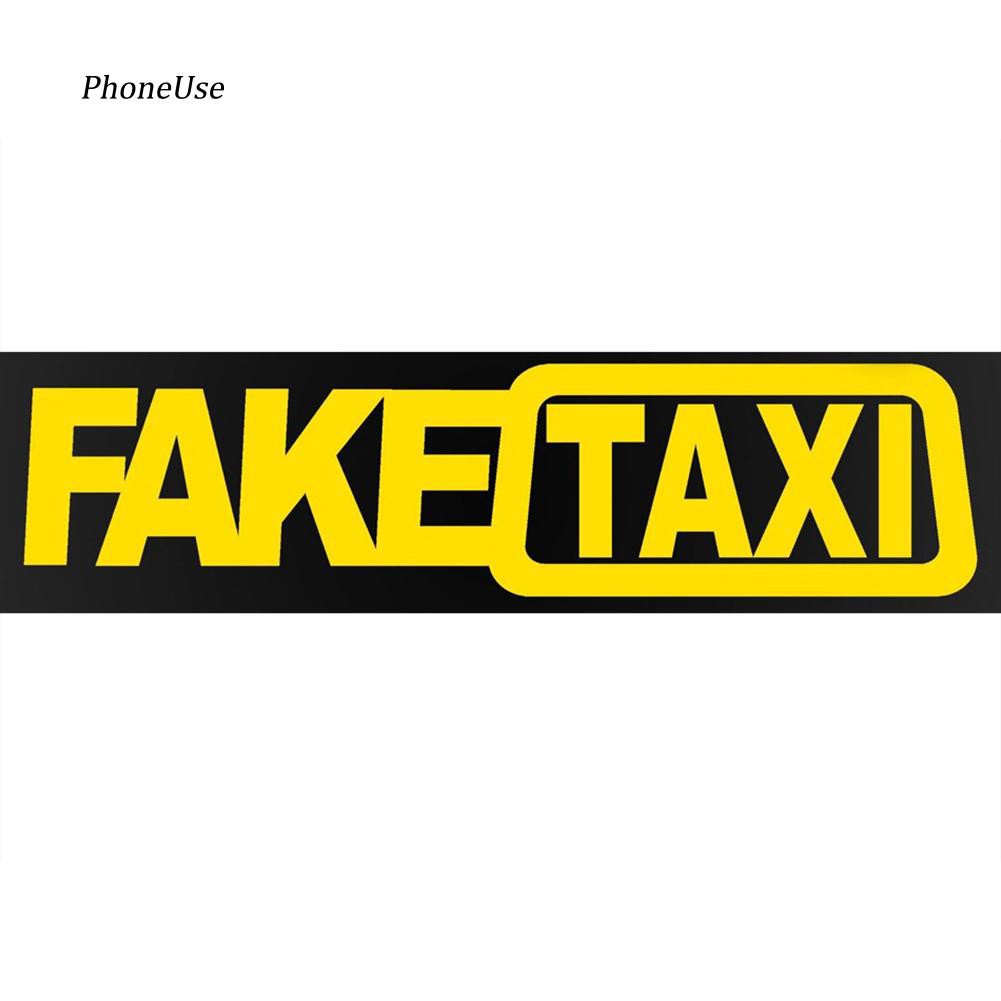 Miếng Dán Trang Trí Xe Hơi In Chữ FAKE TAXI Độc Đáo