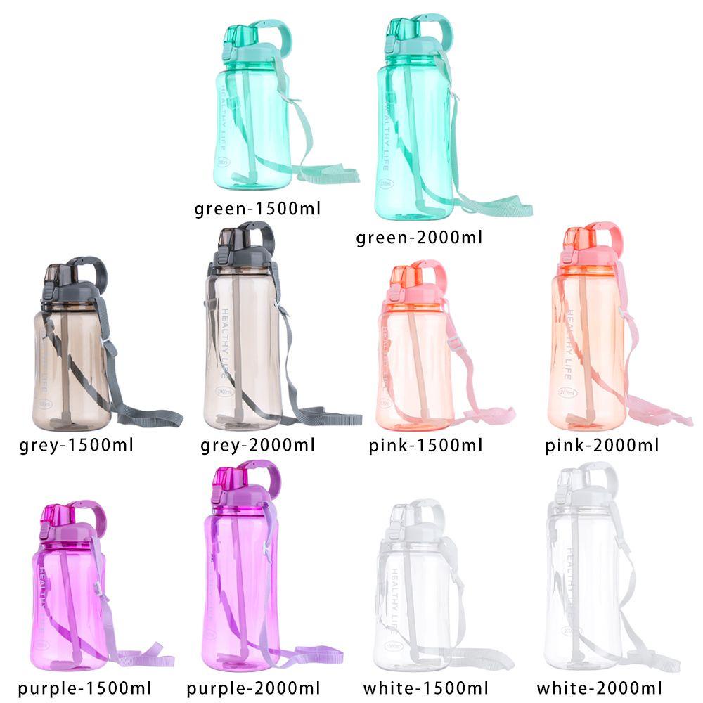 Bình Nước Có Ống Hút Chống Tràn Thời Trang Dung Tích 1500ml 2000ml