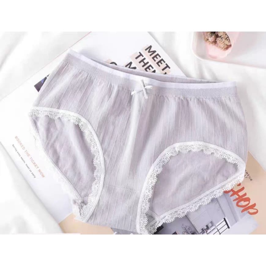 Combo 5 quần lót cotton thiên nga đính nơ, co giãn 4 chiều khánh khuẩn