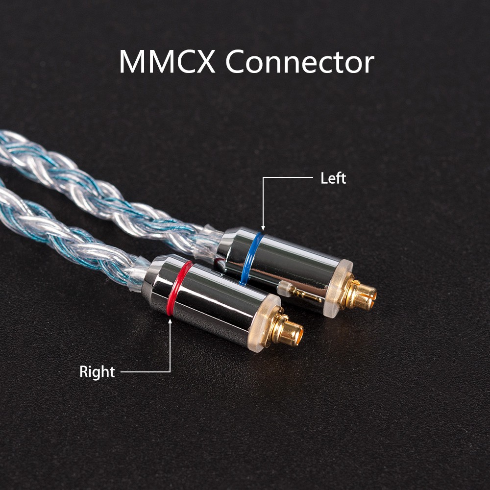 Cáp Yinyoo mạ bạc 16 lõi siêu tinh khiết 2.5/3.5/4.4MM với MMCX/2PiN/QDC/TFZ for KZ ZAX ZSX ASX EDX DQ6 BLON BL-01 BL-03