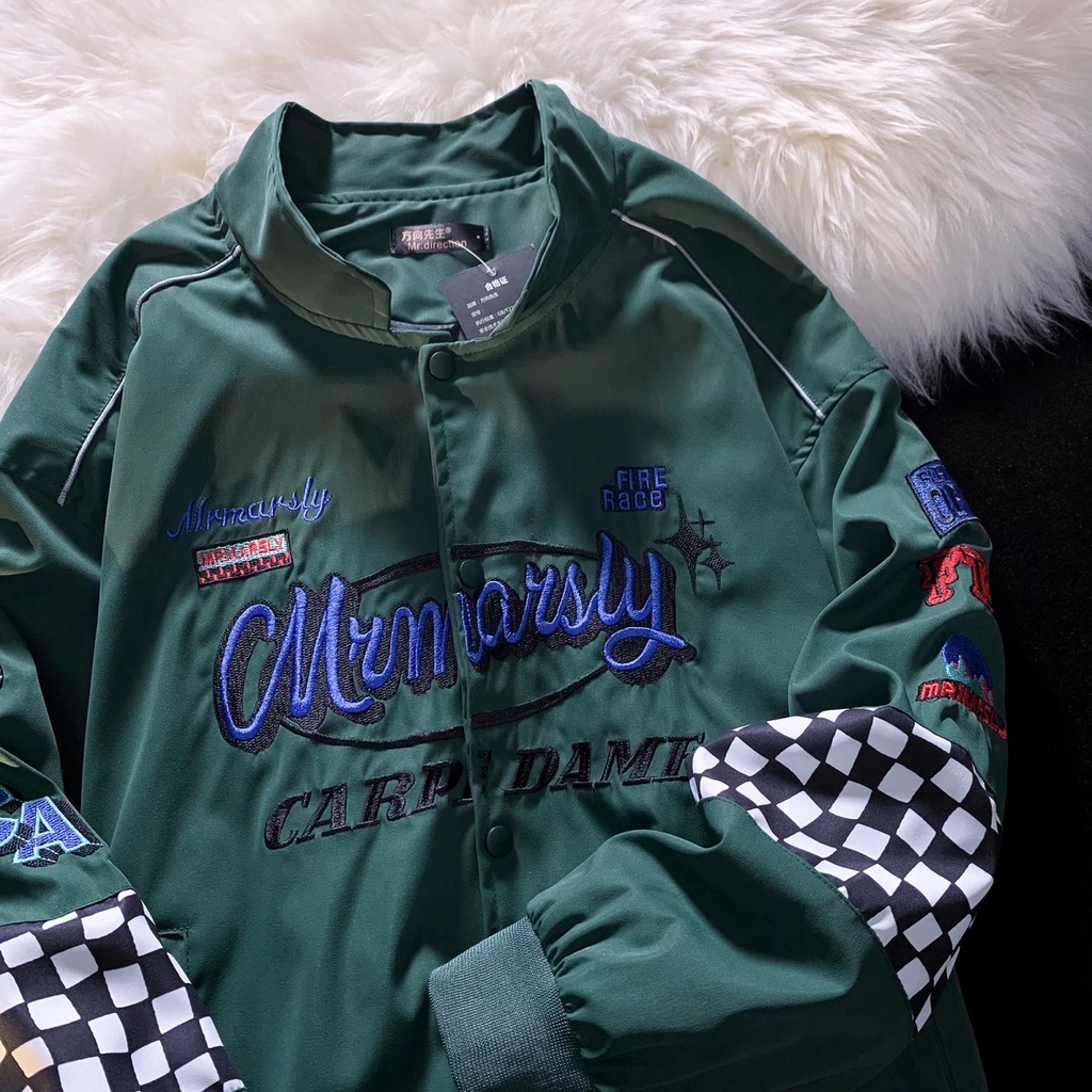 Áo Khoác Bóng Chày Dáng Rộng Thêu Họa Tiết Độc Đáo Thời Trang Xuân Thu Cá Tính Cho Nam