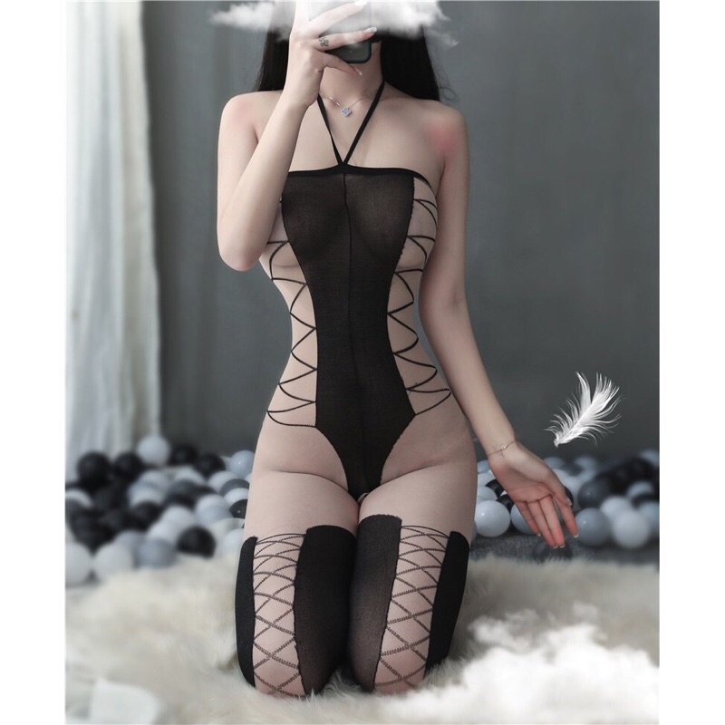 Bodystocking đan dây hông cực sexy/ đồ ngủ liền thân gợi cảm CB32 CICI BONITA HCM