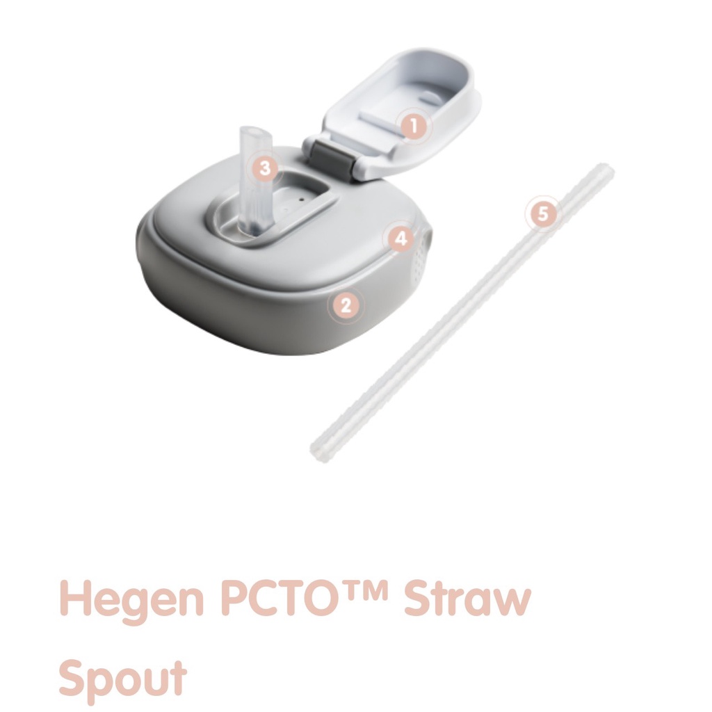 Bình tập hút Hegen, Bộ phụ kiện tập hút hegen,Bình sữa hegen có ống hút bìnhmàu xanh- hồng- ghi chính hãng