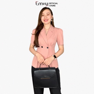 Áo Vest nữ công sở chất liệu xước hàn cao cấp EMVY H35