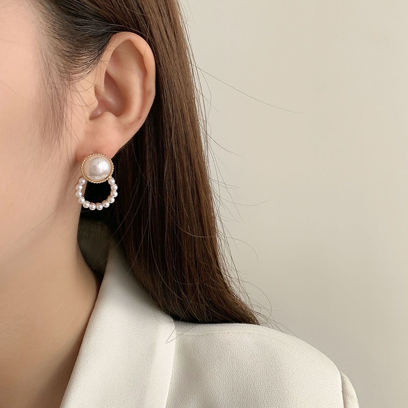 MOCHASHUĐôi khuyên tai  dạng kẹp tông màu cà phê phong cách Hàn Quốc cổ điển đơn giản cá tính cho nữ