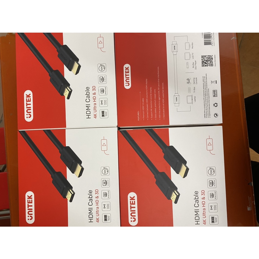 Dây,Cáp tín hiệu HDMI 10M YC142 Chính hãng Unitek Full HD 1080 hỗ trợ tivi HD 2K-4K