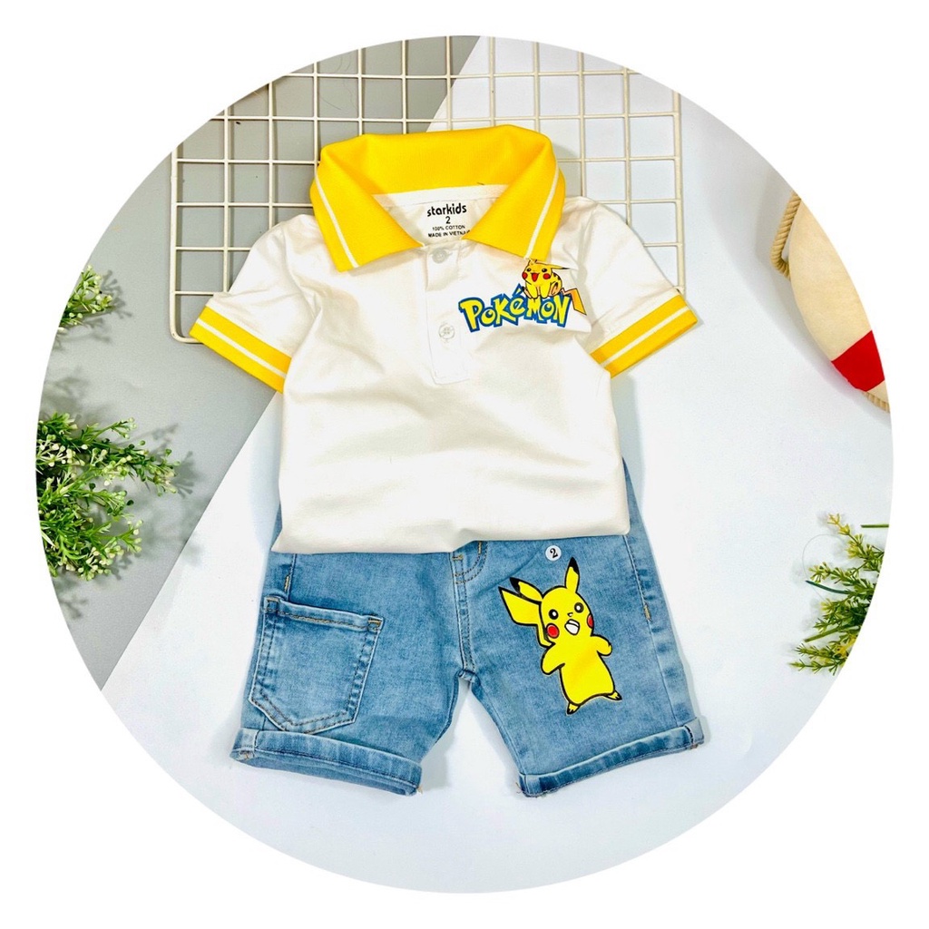 Quần jeans lửng STARKIDS cho bé trai bé gái size đại 10-55kg chất jeans nhập mềm mịn siêu dãn