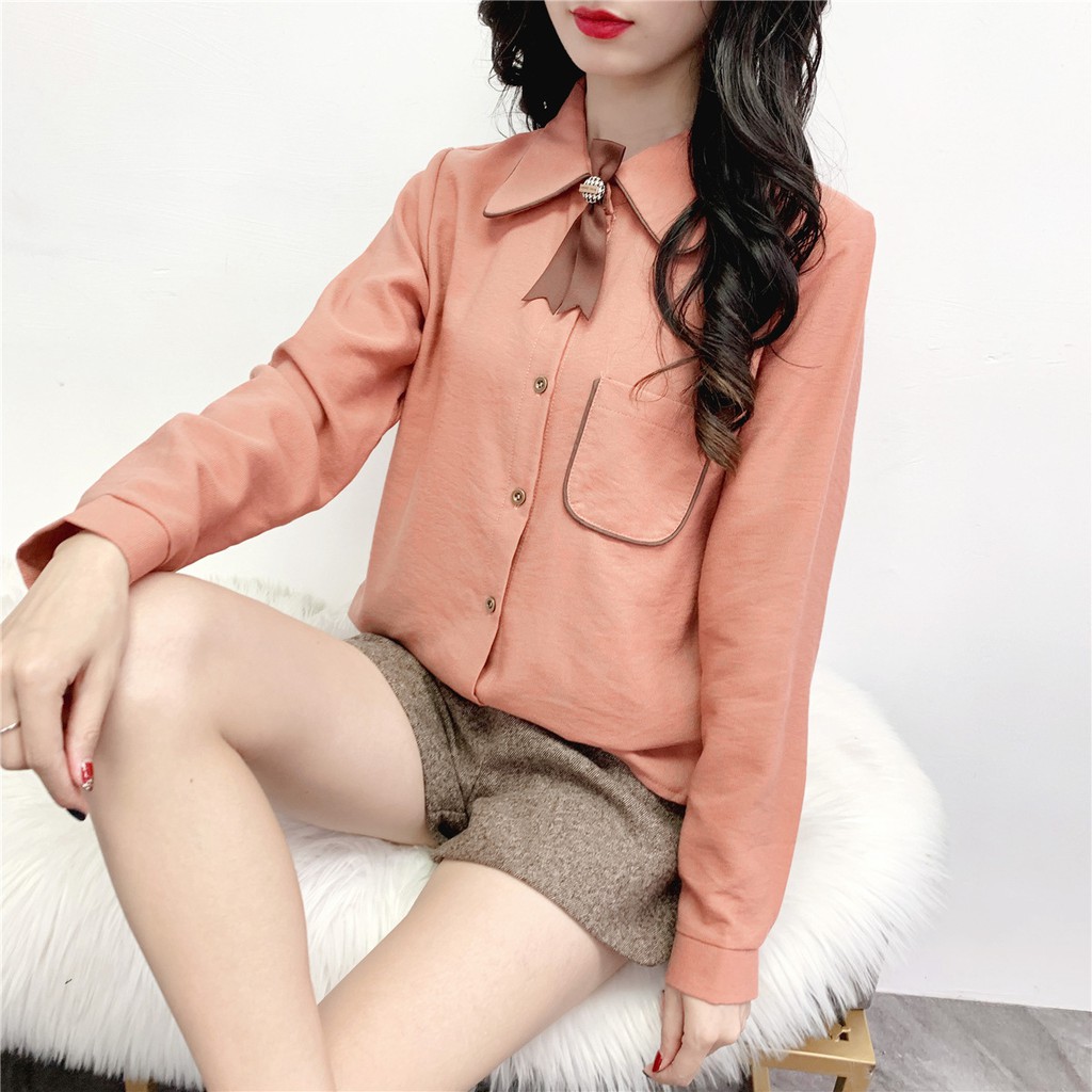 Áo Sơ Mi Nữ Đính Nơ