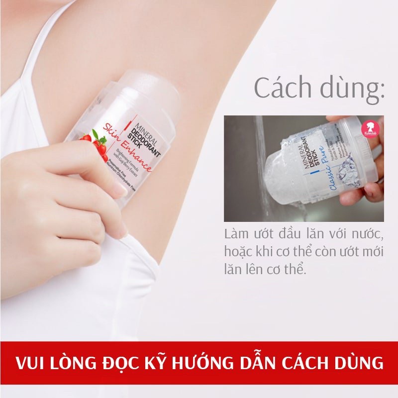 Lăn Nách Đá Khoáng Thiên Nhiên DeoKlear BrightWin Thái Lan Chính Hãng