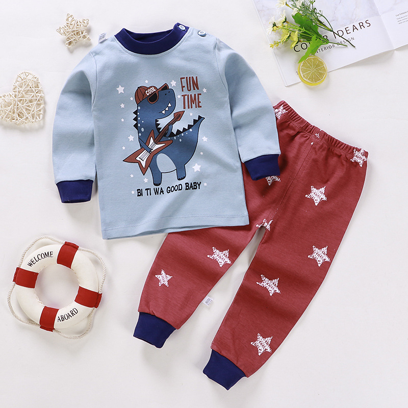 Set Pijama Áo Dài Tay + Quần Dài Họa Tiết Hoạt Hình Cho Bé