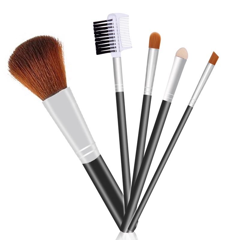 (Hàng Mới Về) Set 5 Cọ Trang Điểm Lamuseland 1406-b Tay Cầm Màu Đen