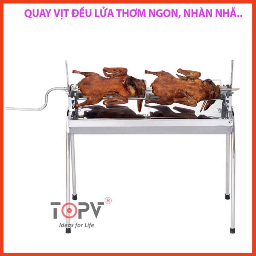 Bếp nướng than hoa ngoài trời 2 in 1 TopV DNL, lò nướng than hoa không khói, nướng thịt, nướng gà vịt