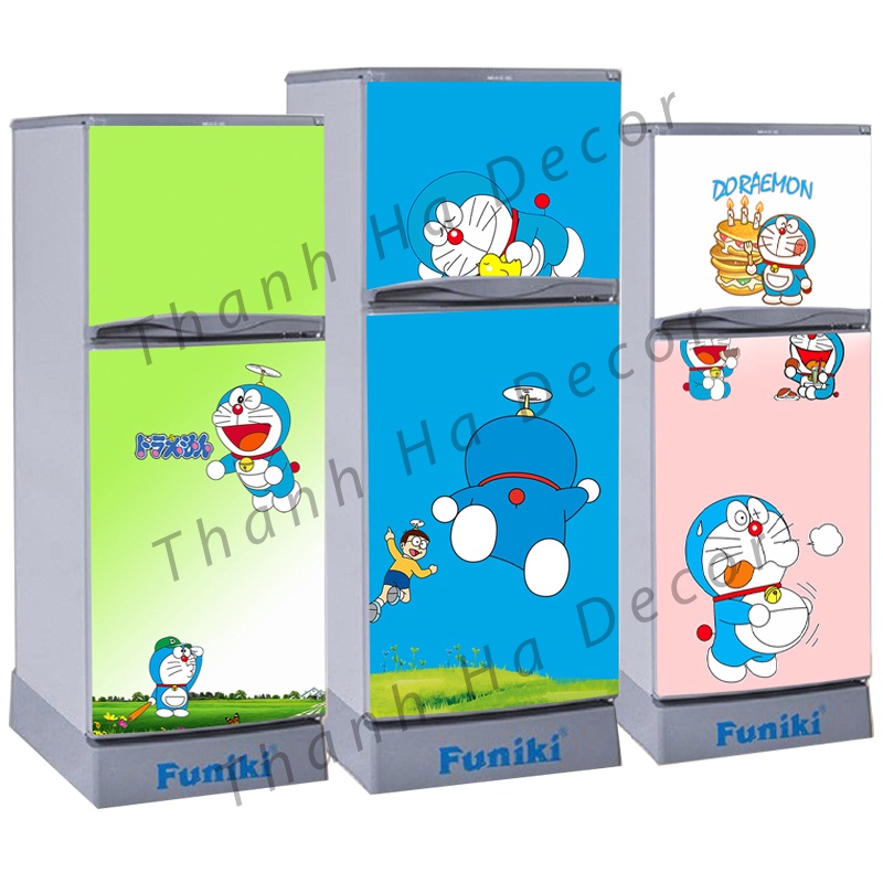 Decal dán Tủ Lạnh Doremon  chất liệu cao cấp