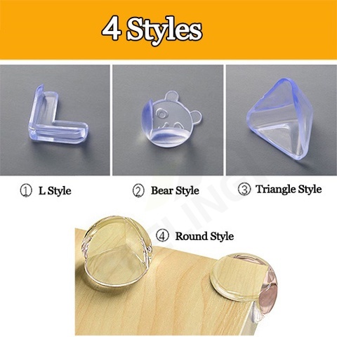 Bộ 4 Miếng Silicone Bọc Cạnh Bàn Chống Va Chạm Bảo Vệ An Toàn Cho Bé