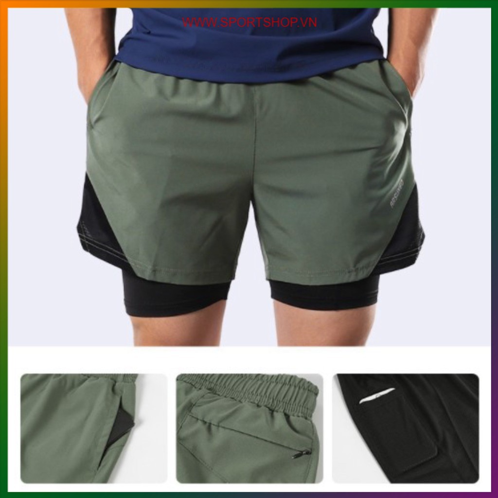 Quần chạy bộ nam ARSUXEO MS04, quần short thể thao 2 lớp (boxer) với thiết kế 4 túi siêu tiện lợi, màu sắc cực nổi bật | BigBuy360 - bigbuy360.vn