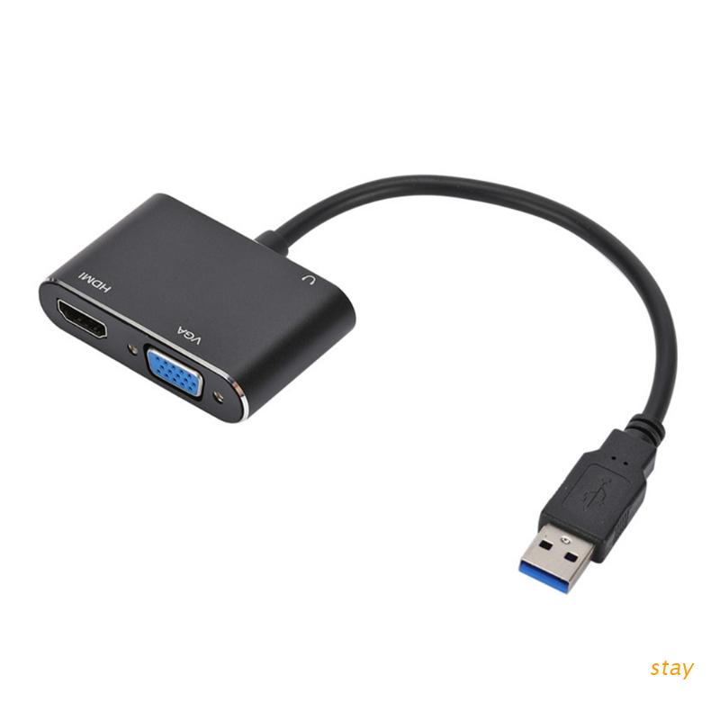 Đầu chuyển đổi USB sang VGA USB 3.0 màu đen