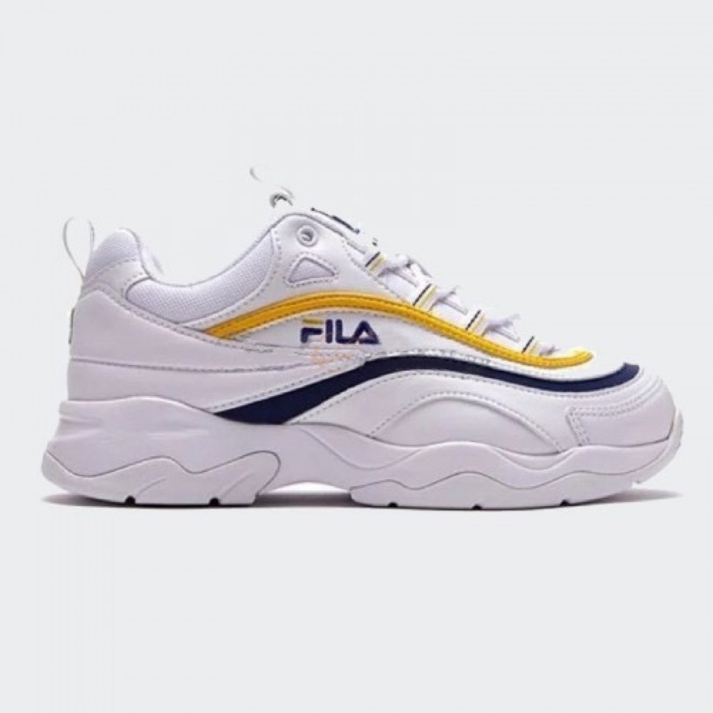 Giày Sneakers F.I.L.A nam nữ , giày thể thao nam nữ màu trắng kẻ vàng