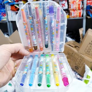 [HỘP NHỰA]BÚT SÁP VẶN TÔ MÀU 12 MÀU