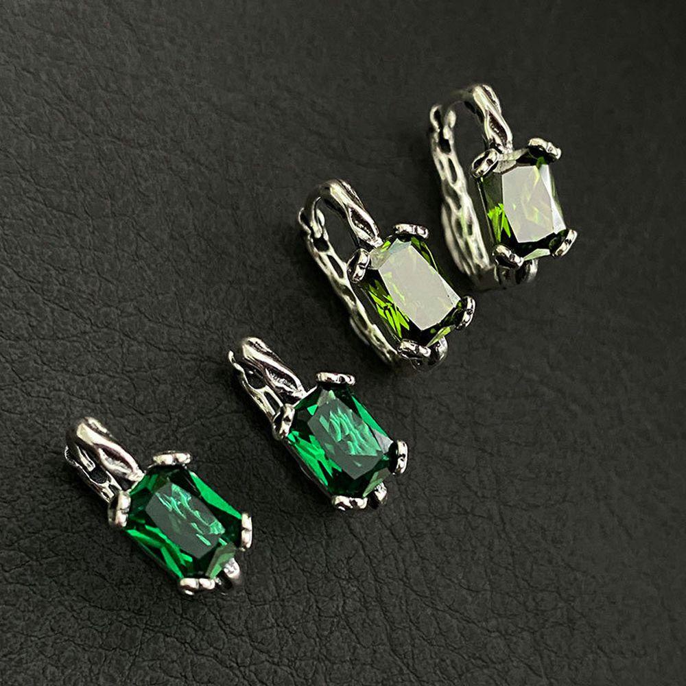 Bông Tai Tròn VANES1 Màu Xanh Lá Cây Hình Trái Tim Phong Cách Punk Cho Nữ|Vòng Tròn Trang Trí Đa Ứng DụngBông Tai Đinh Tán Thiết Kế Cá Tính Thời Trang