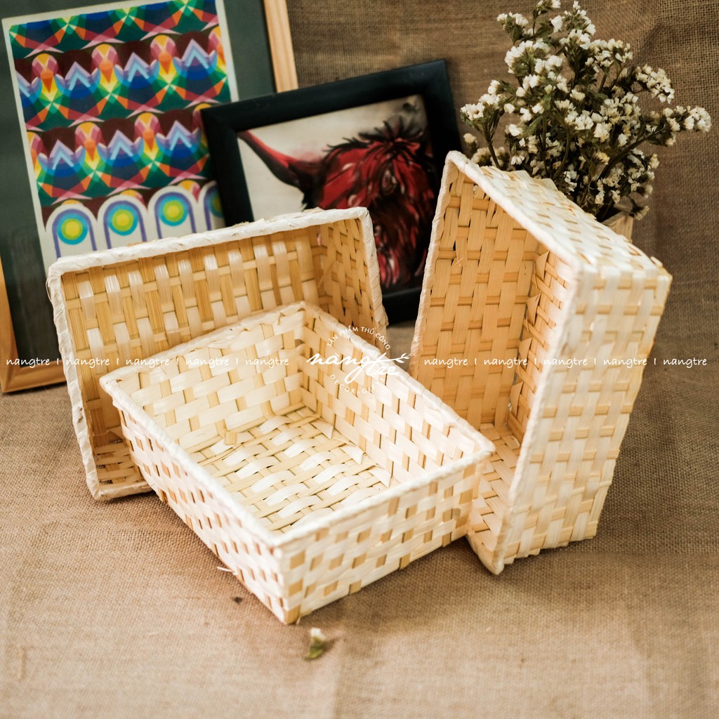 Khay tre đan gói quà, Khay tre chữ nhật