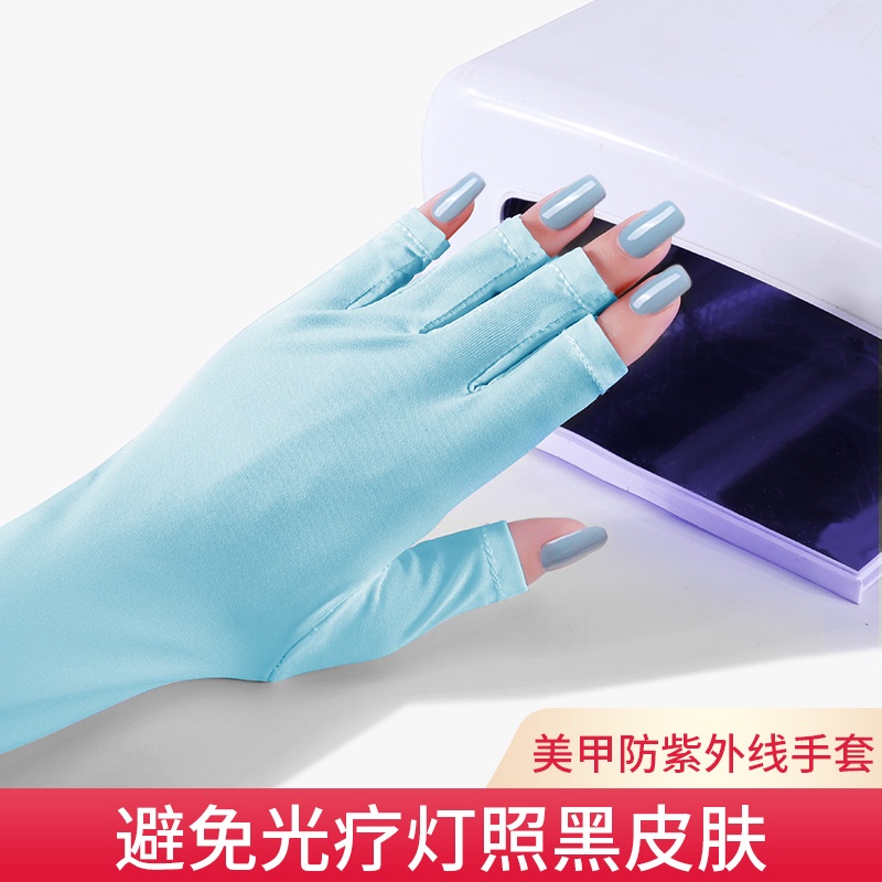 Găng tay hở ngón chống tia UV chống bức xạ màu đen dùng khi lái xe mô tô