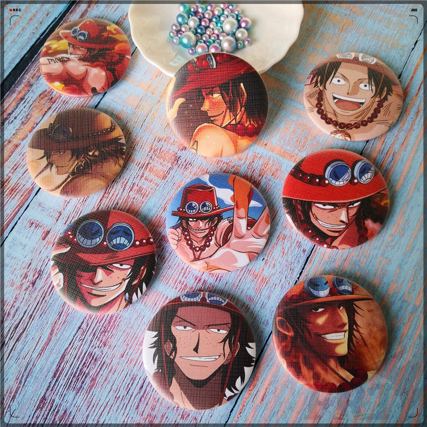 ☠ One Piece Character 03 ：Portgas·D· Ace - Anime Cosplay Badge Cài áo ☠ 1Pc 58MM Collection Brooches Pins for Backpack Clothes（Ace Series ：9 Styles）