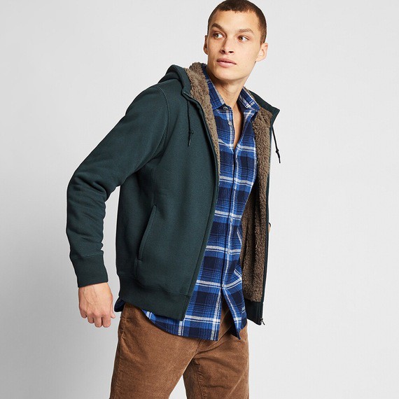 Áo nỉ lót lông cừu nam siêu ấm #Uniqlo. Hoodie 418708 - Chính hãng