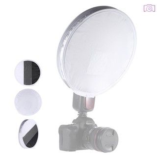 Oy * Hộp mềm khuếch tán Flash Speedlite tròn cầm tay Mini 12in / 31cm có màu trắng / xám / đen