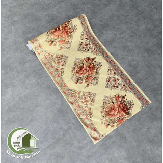 [ Khổ 50cm ] Khăn trải bàn 3D màu vàng hoa ngẫu nhiên - [đặt 1 lần được 50cm, cắt liền thành 1 tấm dài tùy số lần đặt]