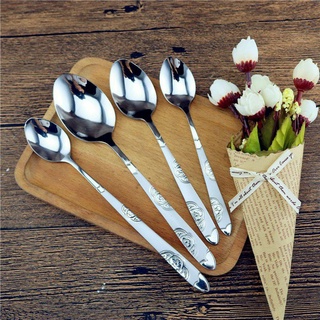#Giá hủy diệt# Thìa inox cán vân hoa nhiều cỡ - cafe, nhỡ, to ăn cơm, dài khấy nước - inox sáng đẹp, cứng cáp (ảnh thật)