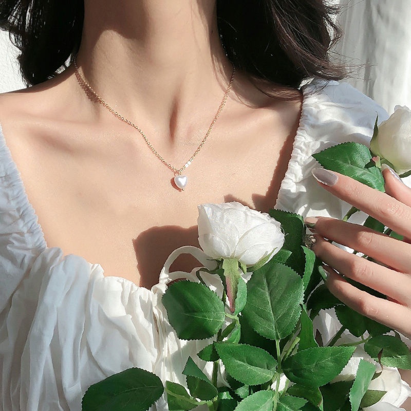 Vòng cổ mặt hình trái tim thiết kế đơn giản thời trang cho nữ