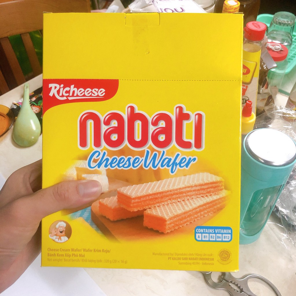 Bánh Xốp Nabati Phô Mai Cheese Wafer 320g (Hộp lớn 20 thanh)