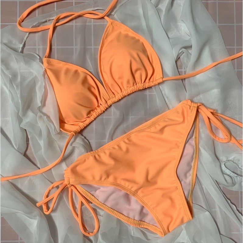Bikini 2 mảnh tam giác dây rút siêu cute kiểu dáng hiện đại hót 2022