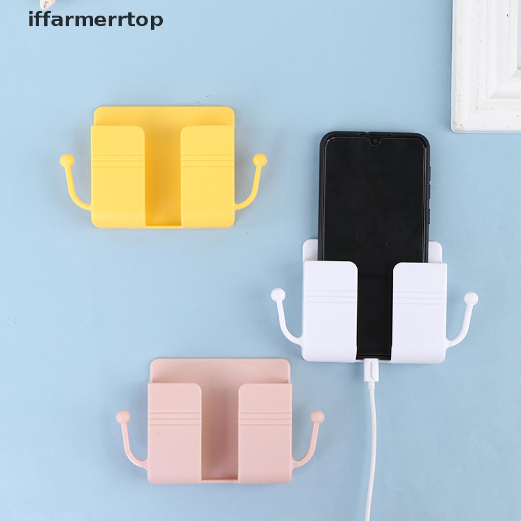 {iffarmerrtop} 1PCS Wall Mounted Organizer Box Punch TV Remote Control Storage Phone holderbox hye