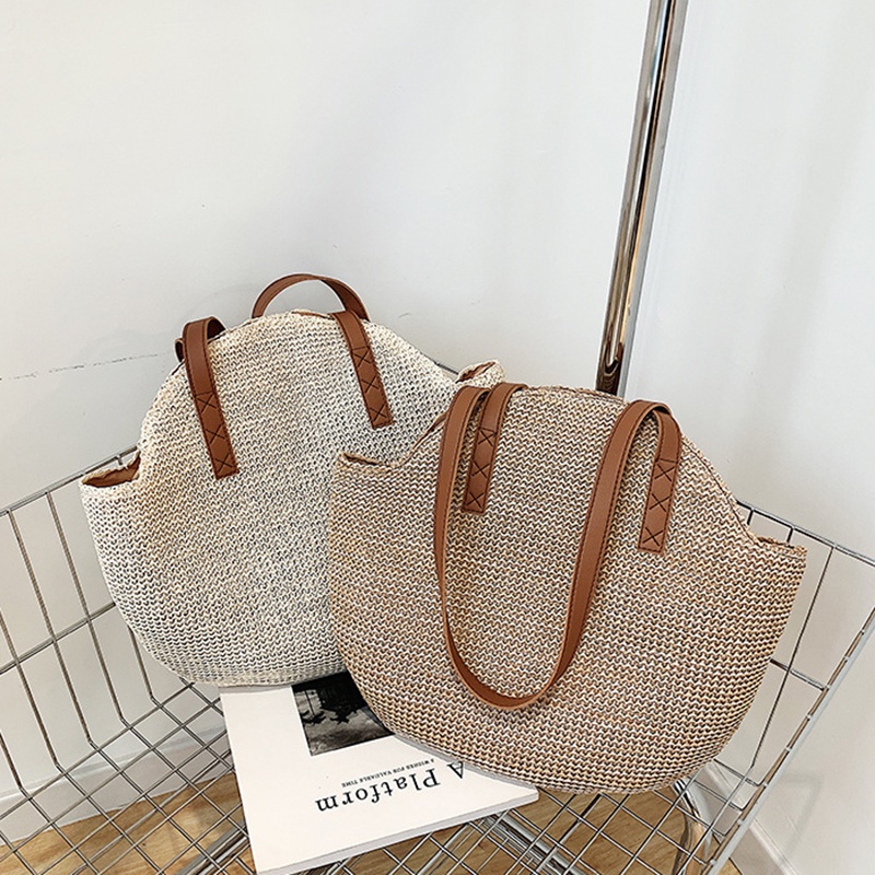 Túi cói đeo vai IELGY sức chứa lớn thời trang cho nữ