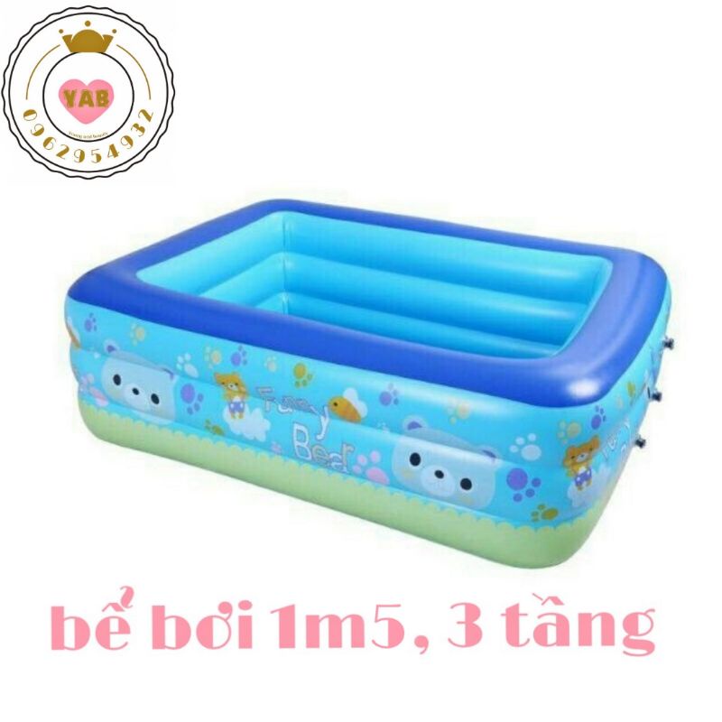 BỂ BƠI PHAO BƠI 1,5M CAO 3 TẦNG CHỮ NHẬT GIÁ BÁN BUÔN