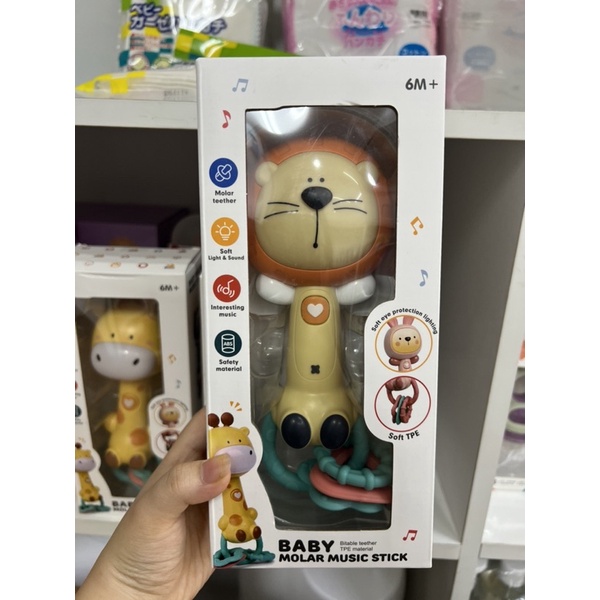 Đồ chơi cầm tay xúc xắc, gặm nướu phát nhạc Baby Molar Music Stick cao cấp an toàn cho bé Baby Try từ 6M+ Beehouse