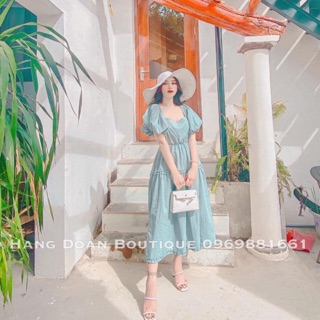 ĐẦM TAY BỒNG DÁNG SUÔN babydoll màu xanh mint cực đẹp bao tôn da