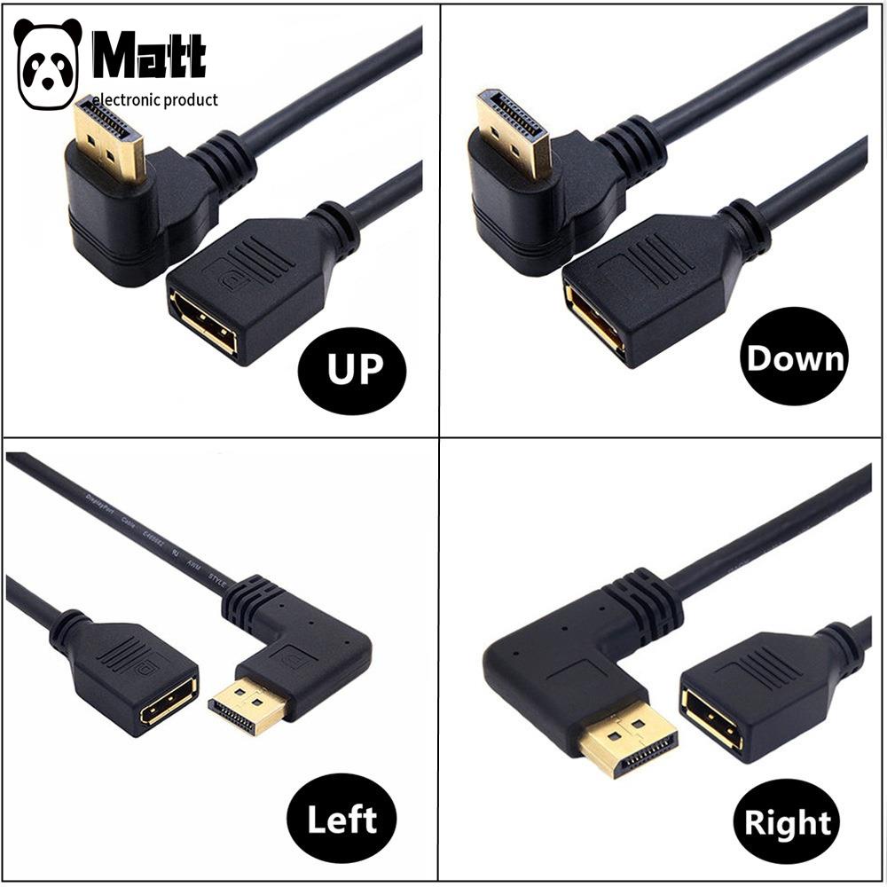 MATTCáp 4K trên và dưới khuỷu tay 90 độ mạ vàng Cáp nam sang Nữ Cáp chuyển đổi 4K 1.2 Cáp mở rộng HD Displayport