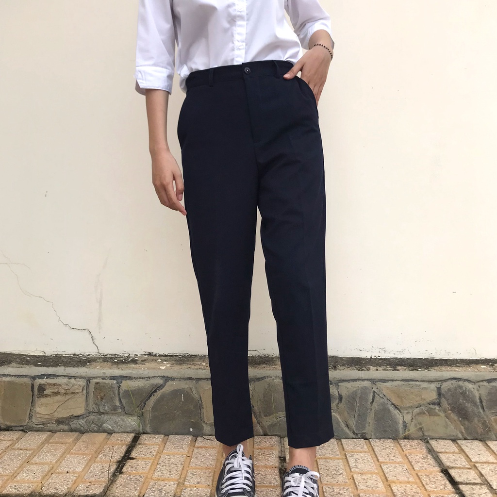 Quần tây học sinh nữ cao cấp màu xanh đen- màu đen Jadiny