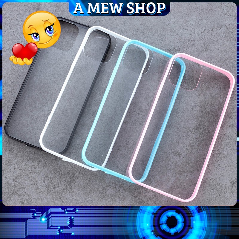Ốp Lưng Iphon Viền Màu Lưng Trong Suốt Khoe Logo Táo 6/6plus/6s/6splus/7/7plus/8/8plus/x/xr/xs/11/12/pro/max/plus/proma