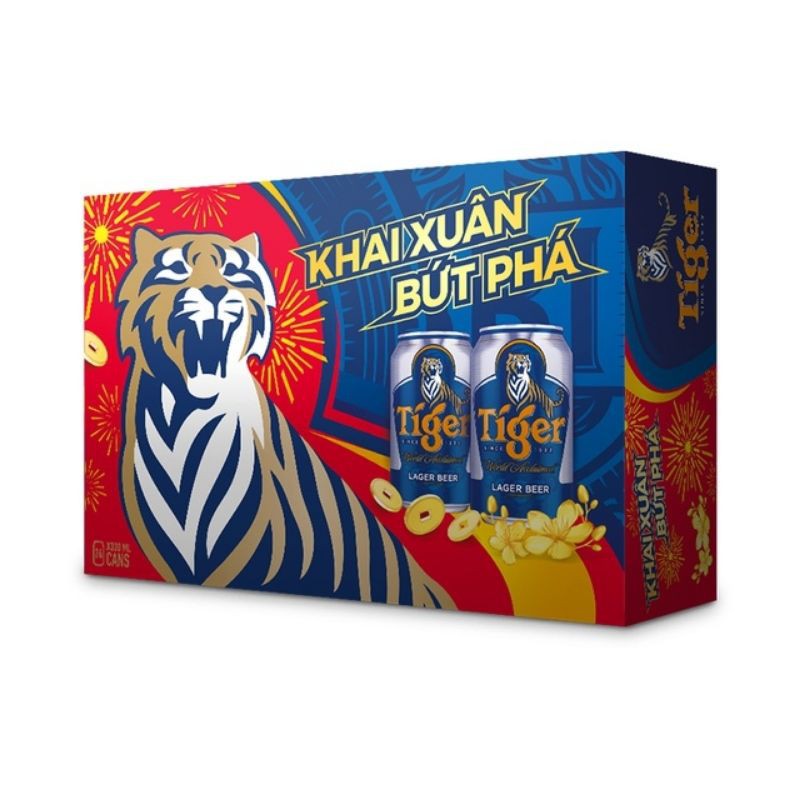 Thùng 24 Lon Bia Tiger Xuân ( 330ml / Lon )